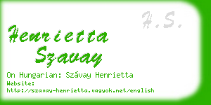 henrietta szavay business card